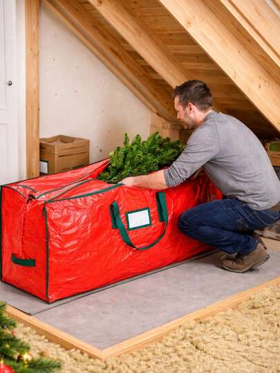 Torba do przechowywania choinki – trwała, wytrzymała, bardzo duża torba na sztuczną choinkę ze wzmocnionymi uchwytami i podwójnym zamkiem błyskawicznym