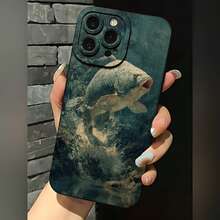 2026 nueva funda de teléfono esmerilada, funda de teléfono con impresión de pez saltando en el agua para  17 15 Pro Max,  17 14,  17 13, funda de protección para teléfono  Galaxy S23 S22 S21, regalo de funda de pareja para novio y novia, regalo de San Valentín y cumpleaños - Azul Klein - Ver 3