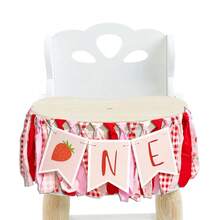 Berry First Birthday High Chair Banner - Strawberry Highchair Banner 1st Birthday, Berry Sweet One Party Decorations For Cake Smash, Photo Props - Pink - 查看 2