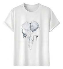 Camiseta Muscle Freaks Punisher Skull Estilo Gris - Blanco - Ver 1