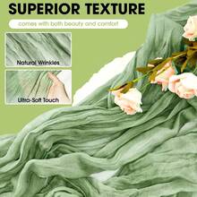Crinkled Bohemian Style Bali Gauze Table Runner, Wedding Party Decor - Multicolor - View 4
