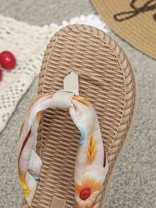 1 Pair Girls' Summer Sandals, Bohemian Hook And Loop Bow Soft Bottom Lightweight Casual Flat Beach Slippers - Multicolor - View 9