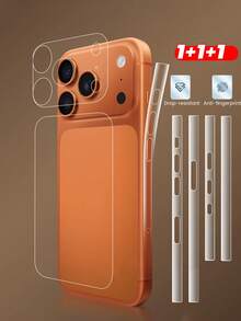 1pc PET Soft Film Curved Edge Tempered Glass Screen Protector Compatible With Iphone 17/17 Air/17 Pro/17 Pro Max, Anti-Scratch Transparent Film, Protective Layer + High-Definition TPU Ultra-Thin Fiber Glass Base Film, Lens Hollow Base Protection 1pc + High-Definition Ultra-Thin Naked Feeling Phone Anti-Scratch Side Film, Transparent Frame Protective Film, Full Coverage - Clear - View 12