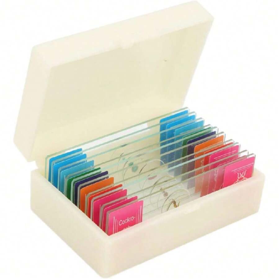 Portaobjetos Para Microscopio, 10 piezas Muestra de portaobjetos biológicos Laboratorio Muy transparente para observar muestras de sección biológica,37491567 - Multicolor - Ver 1