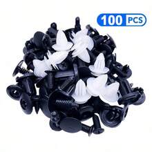100pcs Universal Car Body Repair Clips, 6 Sizes, Made Of Durable Black Nylon, Includes Bumper Fasteners, Grommets, Clips, Versatile & Practical Auto Fastener Accessories