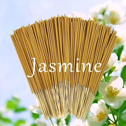 8.66" Jasmine Scented Incense Sticks - Artificial Wooden Incense, For Indoor/Outdoor Use, Non-Irritating, Suitable For Yoga, Meditation, Camping, Travel, Yard, Holidays (Halloween, Christmas, Thanksgiving), Fragrance Accessories, Holiday Aroma, Vibrant Design, Natural Appearance