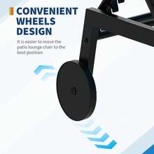 Juego de 3 sillas de salón para Exteriores con Ruedas, Respaldo Ajustable Junto a la Piscina, sillones de Patio con Mesa Auxiliar - Azul - Ver 5