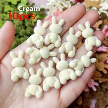 10个迷你植绒兔子组合装，植绒动物珠子，DIY工艺吊坠，发夹配件，手工复活节礼物，节日用品，理想的手工斋月和复活节礼物 - 彩色 - 查看 16