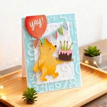 Creative Bear And Birthday Cake Metal Cutting Dies, DIY Scrapbooking Album And Embossing Stencil, Greeting Card Making Tool, Card Paper Cutting Crafts ,Gift Card Making Template Die Cuts. - Silver - View 5