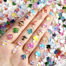 50PCS Colorful Mushroom Nail Charms 3D Mini Cute Nail Art Charms For Acrylic Nails Artificial Kawaii Resin Mushroom Nail Gems Various Designs Nail Supplies For Summer Women Manicure DIY,Gold - 金子 - 查看 1