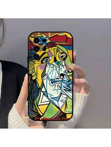 Coque de téléphone compatible avec Galaxy A54 A71 A72 A73 S22 S23 Ultra, en silicone souple noir, motif abstrait de Pablo Picasso. Coque compatible avec iPhone 17 Pro, 17 Pro Max, 17, 16 Pro - Z1 - Voir 5