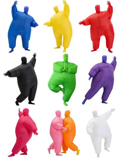 1 Set Adult Inflatable Costume Full Body Jumpsuit Funny Fancy Dress, Inflatable Party Toy Mascot Costume, Suitable For Role Play Party, Easter, Halloween, School Opening Ceremony, Extracurricular Activities, Festivals And Celebrations, Valentine's Day Costume