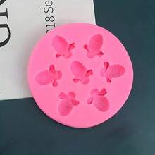 1个7腔蜜蜂形状硅胶模具，适用于DIY工艺品 - 粉色 - 查看 4