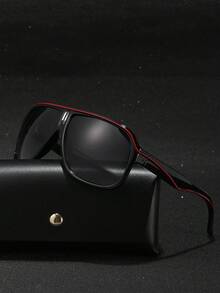 POLASUP 1 pieza Gafas de sol clásicas de aviador con marco de plástico vintage para hombres con líneas decorativas (incluye correa de gafas y empaque de regalo) para deportes al aire libre, ciclismo, todas las estaciones, vacaciones de verano en la playa, actividades al aire libre, viajes