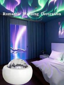 1pc Northern Lights LED Atmosphere Projection Lamp - Adjustable Color Changing Aurora Lighting With Remote Control, Suitable For Bedroom, Living Room And Office Decor, Valentine's Day & Holiday Gift, Desk Lamp, Creative Room Ambiance, Portable Lighting - Multicolor - View 4