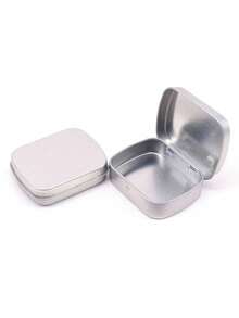 1pc Vintage Metal Tin Box, Retro Hinge Mini Box, Small Candy Box, Portable Tin Can, Outdoor Travel Supplies, Home Organization - Multicolor - View 8