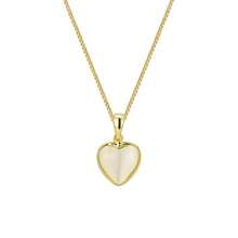 Collar de cadena de caja de piedra ojo de gato en forma de corazón geométrico, estilo europeo y americano, minimalista, amarillo desnudo, conjunto de collar de bloque de color para mujeres - Collar de oro rosa - Ver 6