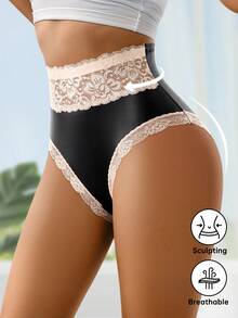 5-Pack Women's Elegant Lace High-Waist Briefs – Luxe Shiny Fabric, Elastic Comfort, Breathable Soft Design, Feminine Stretchy Fit For Date Nights, Parties & Daily Wear - Nhiều màu - Xem 2