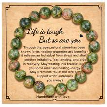 8mm Natural Stone Bracelet With Card, Bestselling Beryl Bracelet, Friendship Bracelet, Gift For Men & Women