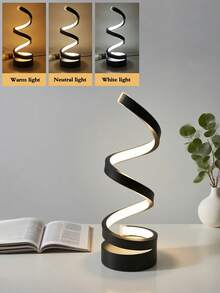 1pc Modern Spiral LED Desk Lamp With Adjustable Lighting, Suitable For Bedroom, Study Or Living Room, Space-Saving Design, USB Powered, Perfect Gift For Friends And Family