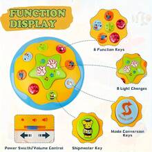 Multi-Function Interactive Baby Hand Drum Toy With Music & Lights, Rotating Ocean Animal Spinning Toy, Early Learning Sensory Development Toy For Toddlers 1-3 Years,Baby Crawling Toy / Toddler Interactive Toy / Birthday Gift For 1 Year Old / Baby Shower Gift - Multicolor - View 10