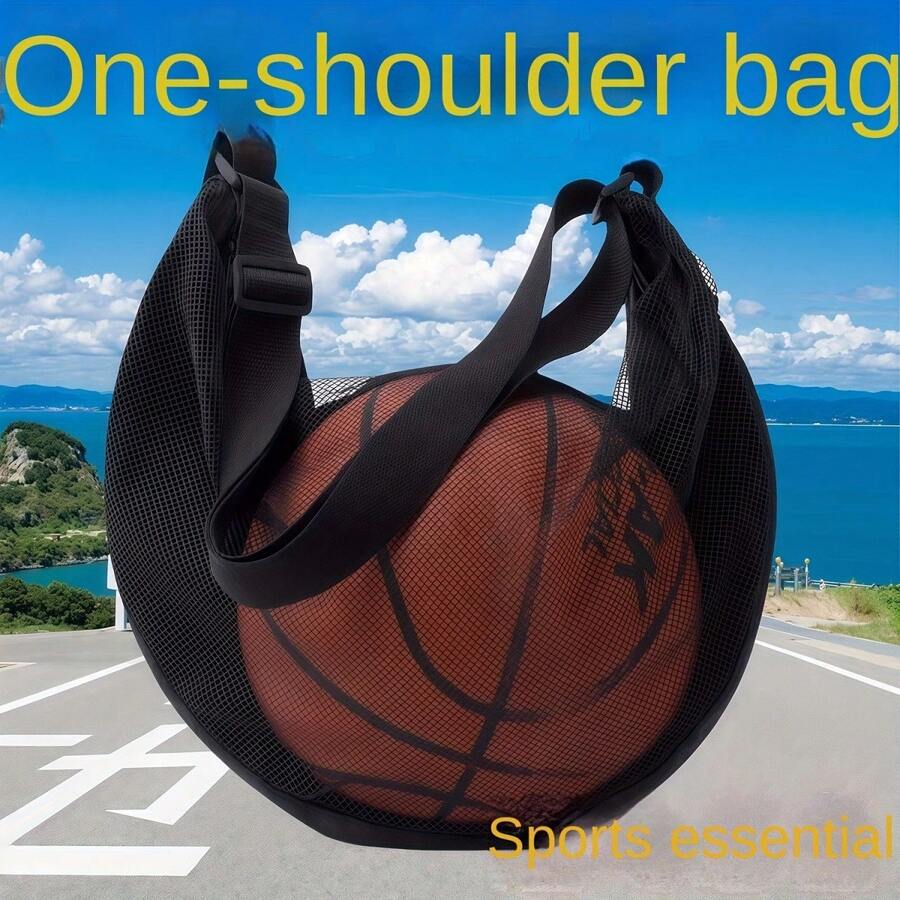 1pc/2pcs/3pcs Mesh Basketball Bag With Zipper Pocket, Large Capacity, For Sports Training, Ball Storage Bag, Volleyball Net Bag, Fitness Bag, Ideal For Gym & Fitness Enthusiasts, It's A Great Choice As A Gift For Fitness Enthusiasts - Multicolor - View 1
