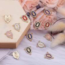 36颗镶钻宗教吊坠，珐琅椭圆形合金饰品，DIY念珠祈祷项链、手链、书签材料 - 彩色 - 查看 2