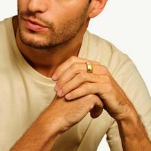 14K Gold Filled Non Tarnish Ring For Women Men - Plain Domed Comfort Fit Pinky Thumb Wedding Band Size 6-10 - 14K鍍金-12毫米 - 查看 6