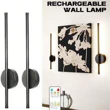 Đèn tường không dây chạy bằng pin, có thể điều chỉnh độ sáng, kích thước 19,69 inch, kèm điều khiển từ xa, 3 nhiệt độ màu, đèn LED sạc lại được, thích hợp cho phòng ngủ, phòng khách, hành lang, màu đen. - Nhiều - Xem 9