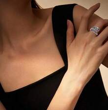 Hummingbird Sunflower Pattern Ring Bird Open Ring For Women Men Silvely Adjustable Rings Party Wedding Jewelry Gifts - Bạc - Xem 7