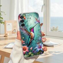 Funda de teléfono Hummingbird Blossom compatible con Samsung Galaxy A03S A04 A05S A06 A07 A13 A14 A15 A16 5G A17 A21S A22 A23 A24 A25 A26 A32 A34 A35 A36 A50 A52 A53 A54 A55 A56 A73 S21 Ultra S22 Plus S23+ S24 FE S25, funda de teléfono de TPU transparente a prueba de golpes de cobertura completa, funda de teléfono de diseño floral, funda de moda, material flexible, impresión de alta calidad, funda protectora para compradores, entusiasta de la tecnología - Multicolor - Ver 1