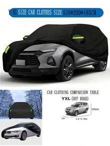 高级全天候户外SUV车罩，带反光条和防风带，防水、防尘、防晒/防雪/防雨，适用于SUV车辆