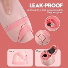 Tapa de repuesto para  , compatible con  Cup de 16 onzas, 24 onzas, 32 onzas, 40 onzas, tapa superior de botella de agua con un botón, a prueba de fugas, sin BPA (morado rosa) - Amarillo - Ver 4