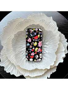 Cartoon Kpop B-BT-21S Phone Case compatible with  17 Air 16 15 14 12 13 11 Pro Max Mini X XR XS Max 7 8 Plus Black Silicon Cover, Cover compatible with  17 pro hülle,  17 pro max hülle,  17 hülle,  16 pro hülle - Schwarz 10 - Übersicht 9