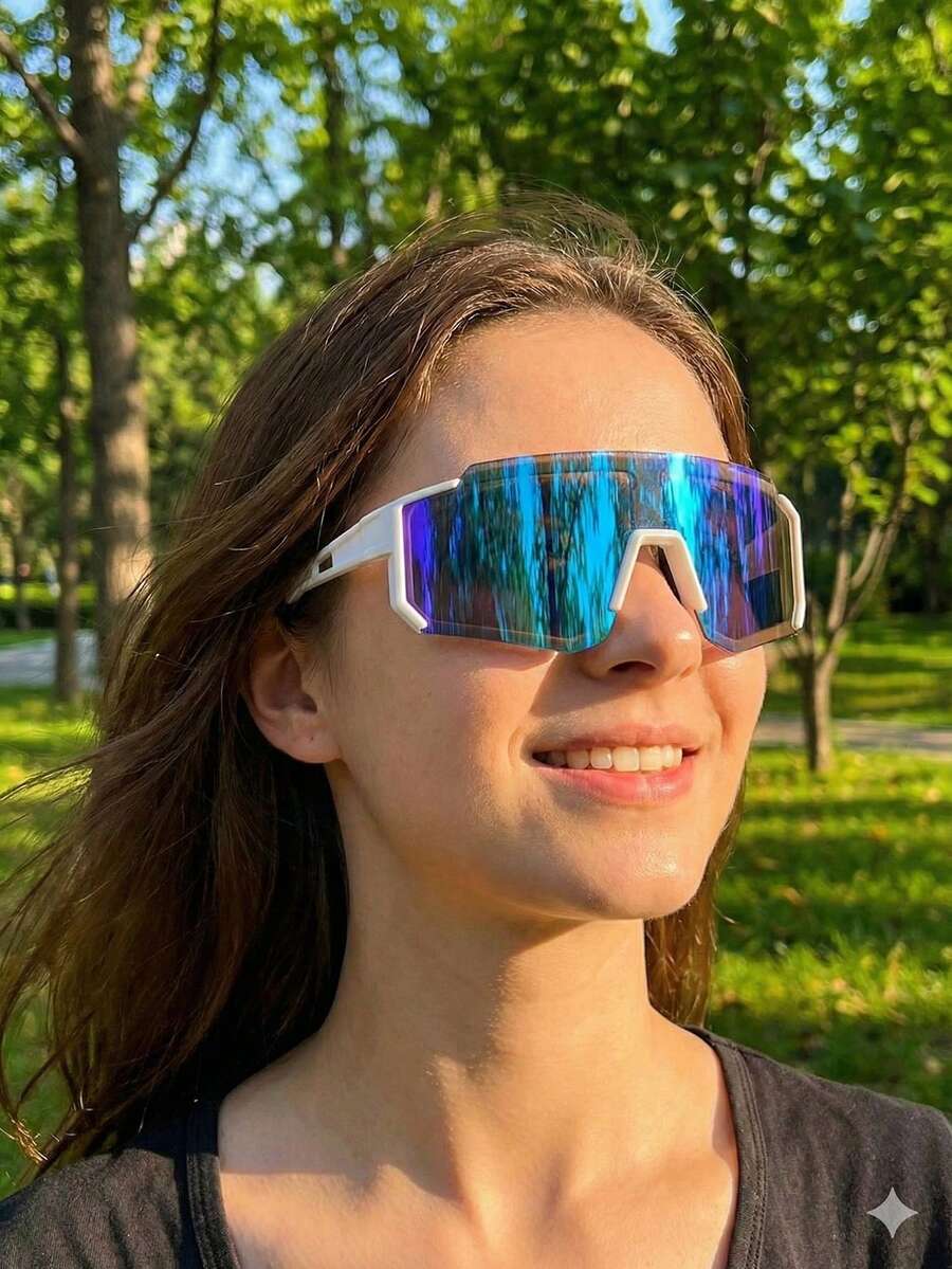 Outdoor Sports Cycling  With UV Protection, Fashionable/ Style. Bicycle, Sports, Racing, Road - 藍白色 - 查看 1