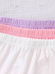 6pcs/Set Baby Girls' Summer Casual Outfit, Spaghetti Strap Ruffle Top + Leggings Set, Sweet Pink Purple White Color, Cartoon Unicorn, Cat, Donut Print, Stretchy Soft Fabric, Lightweight Breathable, Suitable For Daily Wear - Multicolor - View 6