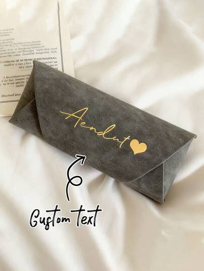 Personalized DIY Name Luxury Portable Eyeglass Case, Soft & Skin-Friendly, Elegant Eyewear Storage, Daily Use Glasses Case