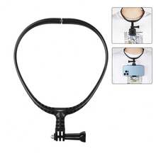 Universal Neck Hanging Phone Holder, Made Of ABS Plastic, Hands-Free Smartphone Chest Strap, Suitable For Photography, Travel And Live Streaming - Compatible With Most Smartphones And GoPro Action Cameras - A - View 2