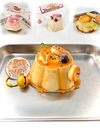 1pc Handmade Silicone Squeeze Toy, Banana Pudding Shaped, Slow Rebound, Soft Texture, Durable, Ideal For Bedroom Relaxation, Stress Relief, And Sleep Improvement, Perfect For School And Office Use