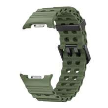Marine Silicone Sport Band Compatible With Samsung Galaxy Watch 8 Classic 46mm Men Women, Soft Silicone Sport Breathable Band For Galaxy Watch 8 Strap 44mm 40mm,FArmyssGreen - 軍綠色 - 查看 3