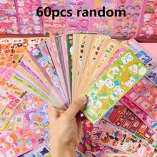 40/60 piezas de pegatinas aleatorias lindas para scrapbooking, bicicleta, ranas de dibujos animados, papelería, pegatinas para diario, cuaderno, adecuado para niñas - Multicolor - Ver 9