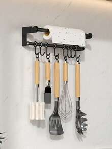 Wall-Mounted Multi-Purpose Storage - Kitchen Organizer Hook Rack Utensils & Accessories A Kitchen Storage Rack,Easy To Install Without Drilling,Space-Saving For Storing Utensils,Towels,And Cookware/Pans, A Great Item For Home Kitchen Organization - Multicolor - View 11