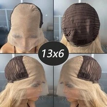 13x6 Synthetic Lace Front Wig, 28 Inch Long Straight Hair, No Glue Needed, Durable Synthetic Fiber, Free Parting, 150% Density, High Definition Transparent, Wear And Go, Heat Resistant Fiber, Suitable For Women's Daily, Party, Vacation And Other Occasions. - Blonde Ombre - View 8