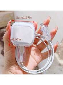 1pc 3D Cherry Design Data Cable Protector, Prevents Damage, Compatible With IPhone 11 To 17 Pro Max, Fashionable & Durable, UK 20W Standard