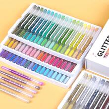 Languo 72 Color Shiny Acrylic Gel Pens,Super Shining Color Painting Gel Pen-Plus Drawing,Graffiti,Hand Account Writing For Acrylic Board/Eggshell/Canvas Shoes/Glass Cup Super Strong Coverage Ideas Gift Choice Back To School Essentials Art Supplies Stationery - Multicolor - View 6
