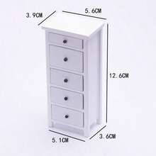 10分钟DIY微型家具场景，白色OB11储物柜，书架和桶柜，迷你娃娃屋家具模型 - 彩色 - 查看 9