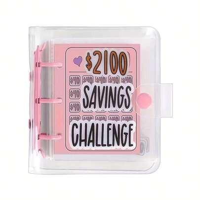 1 Pack 2100 Yuan Envelope Storage Challenge Binder, Budget Planner Cash Storage Envelopes, Cash Organizer Easily Master Budget And Financial Planning Pink And Blue Available