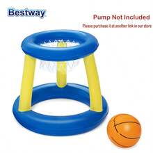 Bestway 52133/52123/52418 Inflatable Basketball Swimming Set, Floating Pool Games, Water Ball Swimming Set, Inflatable Pool Games, Pool Toys, Water Volleyball Swimming Set, Inflatable Pool Swim - Φ24"/Φ61cm Splash 'N Hoop Water Game - View 3