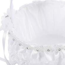 Lace Flower Girl Basket, Rustic Wedding Flower Girl Basket, Suitable For Wedding Party Decoration