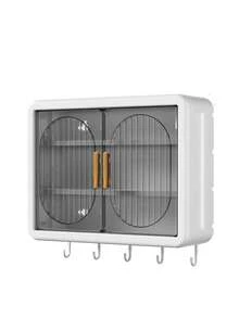 1pc Multi-Function Wall Mounted Storage Rack With Hooks - Large Capacity, Suitable For Storing Kitchen Seasonings, Bathroom Cosmetics And Skincare Products - Multicolor - View 13